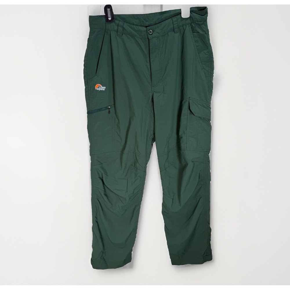 VTG Lowe Alpine Trail Pants Mens Sz M Forest Green Nylon Hike Camp Fish Gorpcore